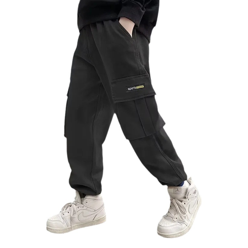 Children's Wear Boys Casual Pants Spring and Autumn 2024 New Large Children's Loose Western Style Boys Trousers Children's Overalls