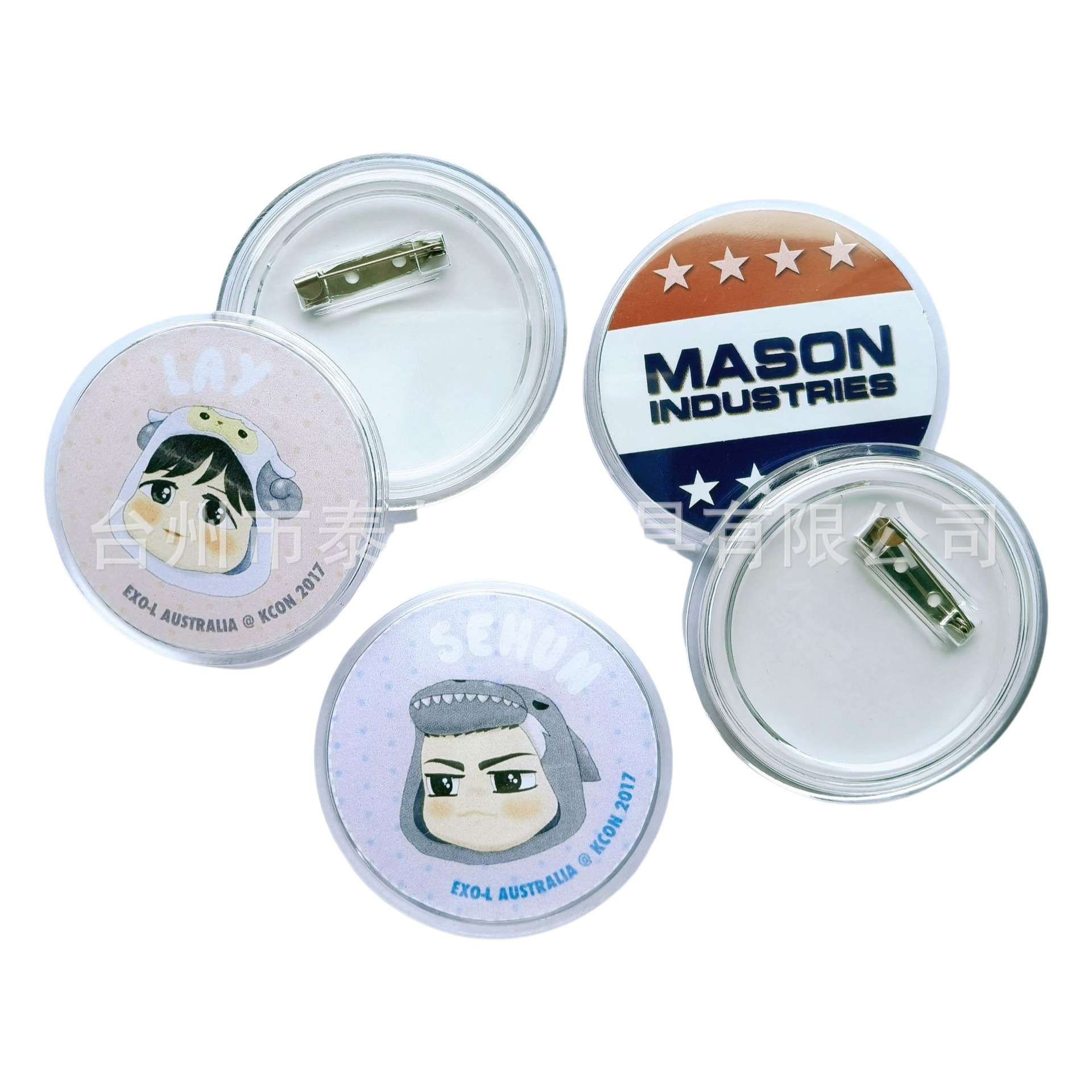 Acrylic transparent badge transparent badge supplies wholesale 58/44/37/25mm Multiple sizes optional