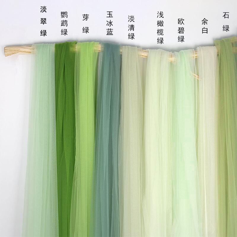 Bangsailai Green Gauze Mesh Fabric Kindergarten Environmentally Innovative Handmade Decorative Scene Layout Light Background Cloth
