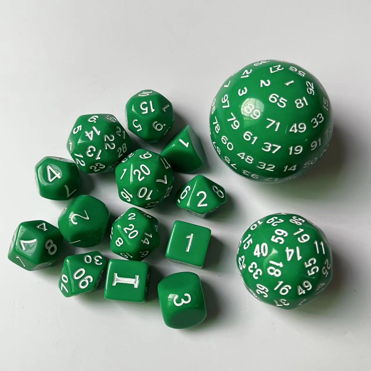 Picture of 15 sets of solid color 3-sided to 100-sided digital DICE collection gift personalized game DICE DICE