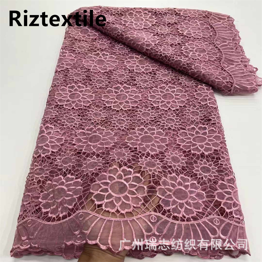 African Lace fabric wedding dress children's dress lace 3D laser flower three-dimensional hollow lace fabric