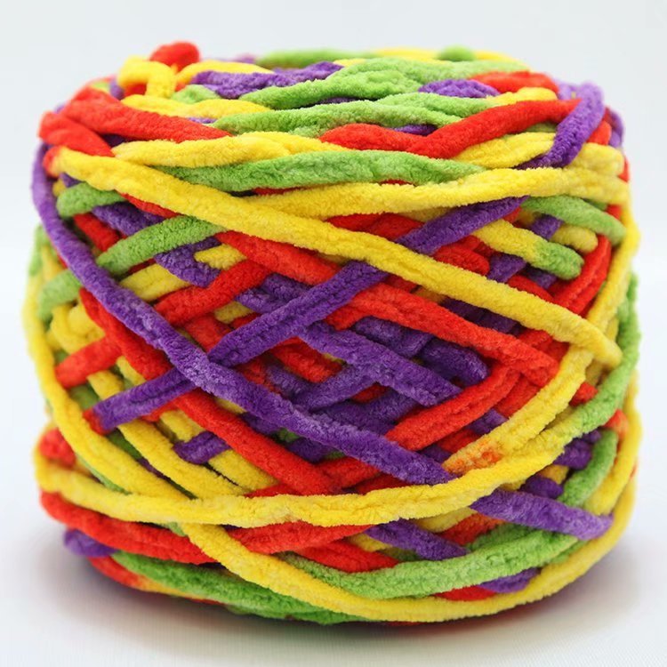 Wholesale 165g single strand chenille wool ice line crochet line scarf hat lolly needle thread hand woven full