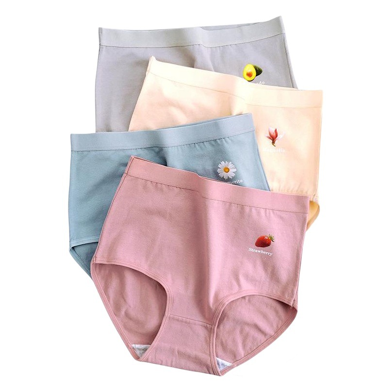 Picture of Mom's High-Waisted Pure Cotton Underwear Women's Butt Lifting and Tummy Control Large Size Underwear Women's 100kg Pure Cotton Women's Briefs