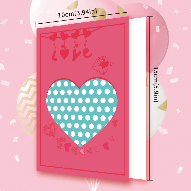 Picture of Valentine's Day Heart Greeting Card Small Card Gift Greeting Card Holiday Greeting Card Envelope DIY Creative Card