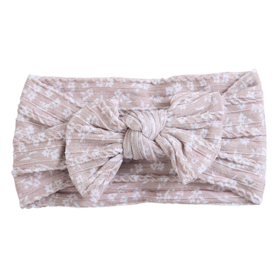 European and American Children's Hair Accessories Baby's Hair Band Fontanelle Protection Baby Headband Jacquard Printed Bow Newborn Headwear