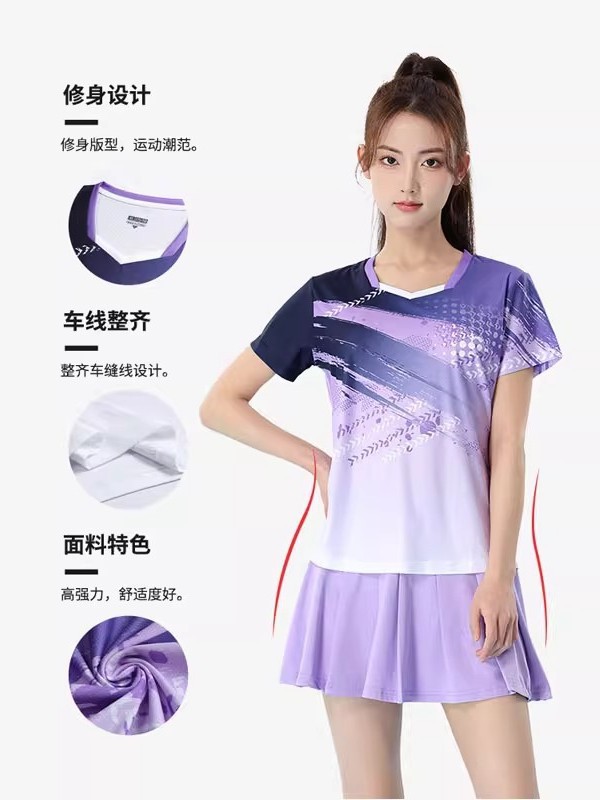 Picture of 2025 New Badminton Suit Women's Suit Quick-Drying Korean Version Men's Volleyball Table Tennis Game Training Team Suit Printing