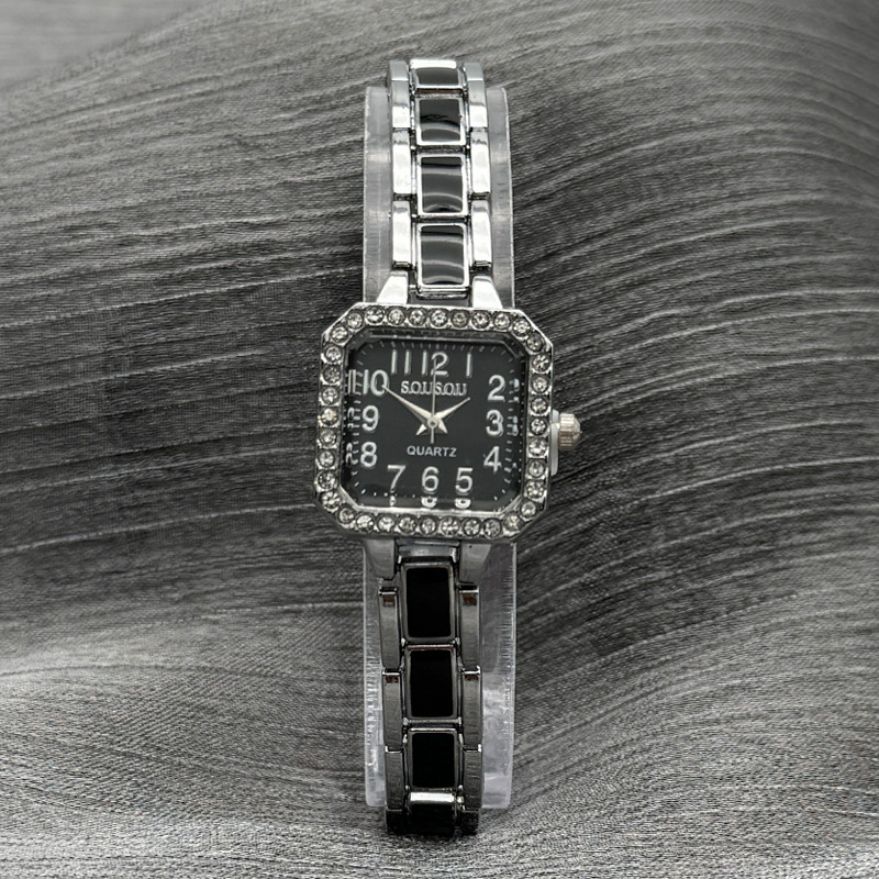 Picture of Cross-border New Fashion Elegant Women's Watch Square Small Light Luxury Ceramic Bracelet Diamond-encrusted Fashion Quartz Watch Women