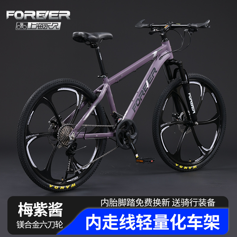 Picture of Cross-border wholesale permanent brand mountain bike high carbon steel road racing 24-inch aluminum alloy all-in-one wheel bike