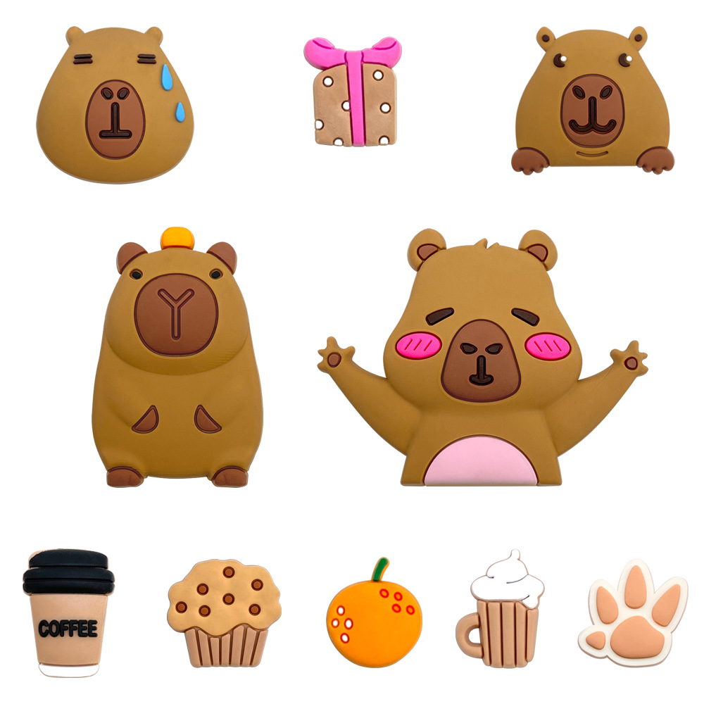Cartoon Kirby Bala Capybara Croc Shoes Flower Shoe Buckle Beach Shoes Decorative Shoe Buckle Pvc Soft Plastic Material