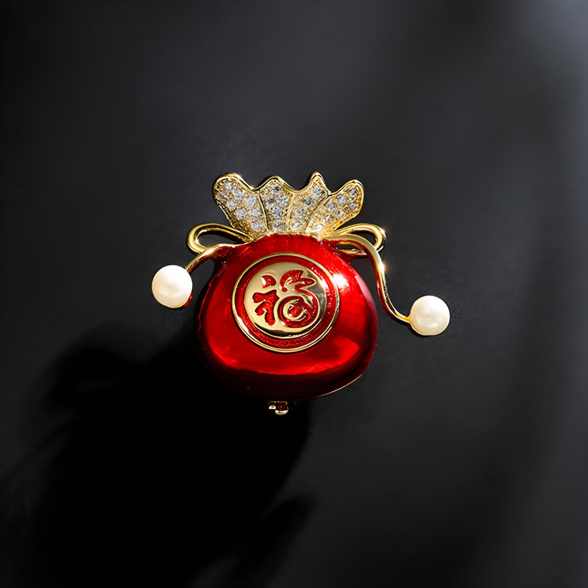New Year Gift Creative Red Bags Brooch Women's Chinese Style Spring Festival Decoration High-end Suit Accessories Sweater Pin