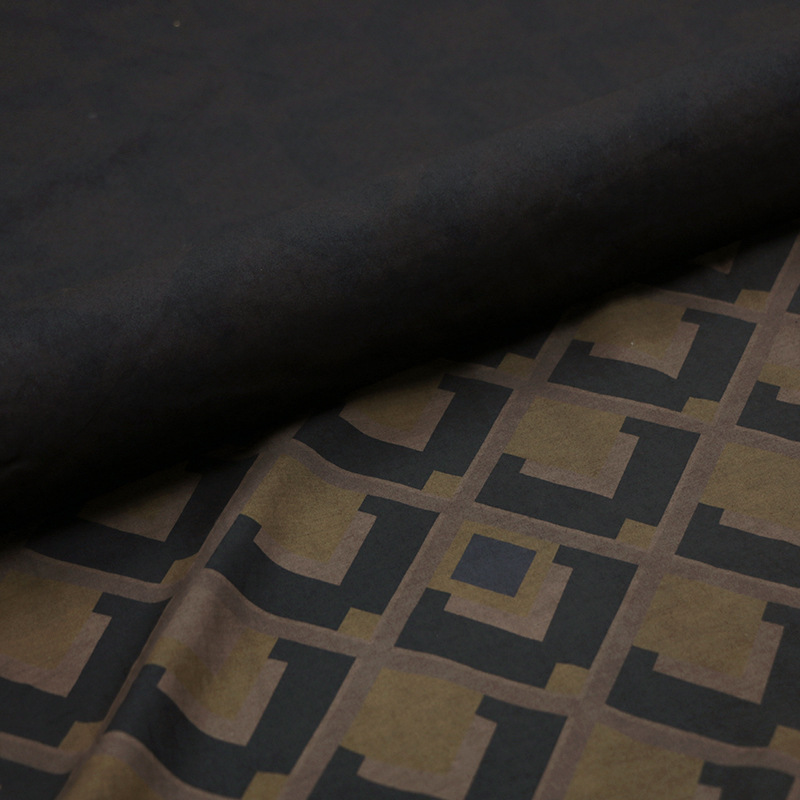 Plaid Printed Silk Cotton Blended Digital Printed Front Fragrant Cloud Gauze Fabric Simple and Elegant National Style Clothing Fabric