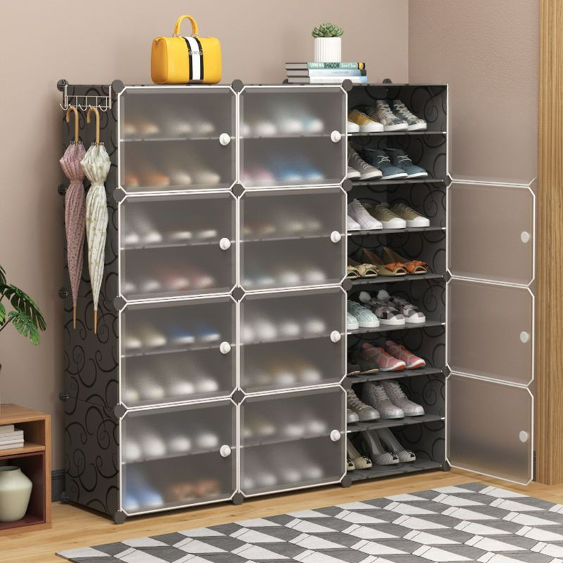 Shoe Cabinet Folds and Can Be Used with Double Shoe Racks at the Entrance and Against the Wall. Durable Multi-Layer Storage Rack for Shoes