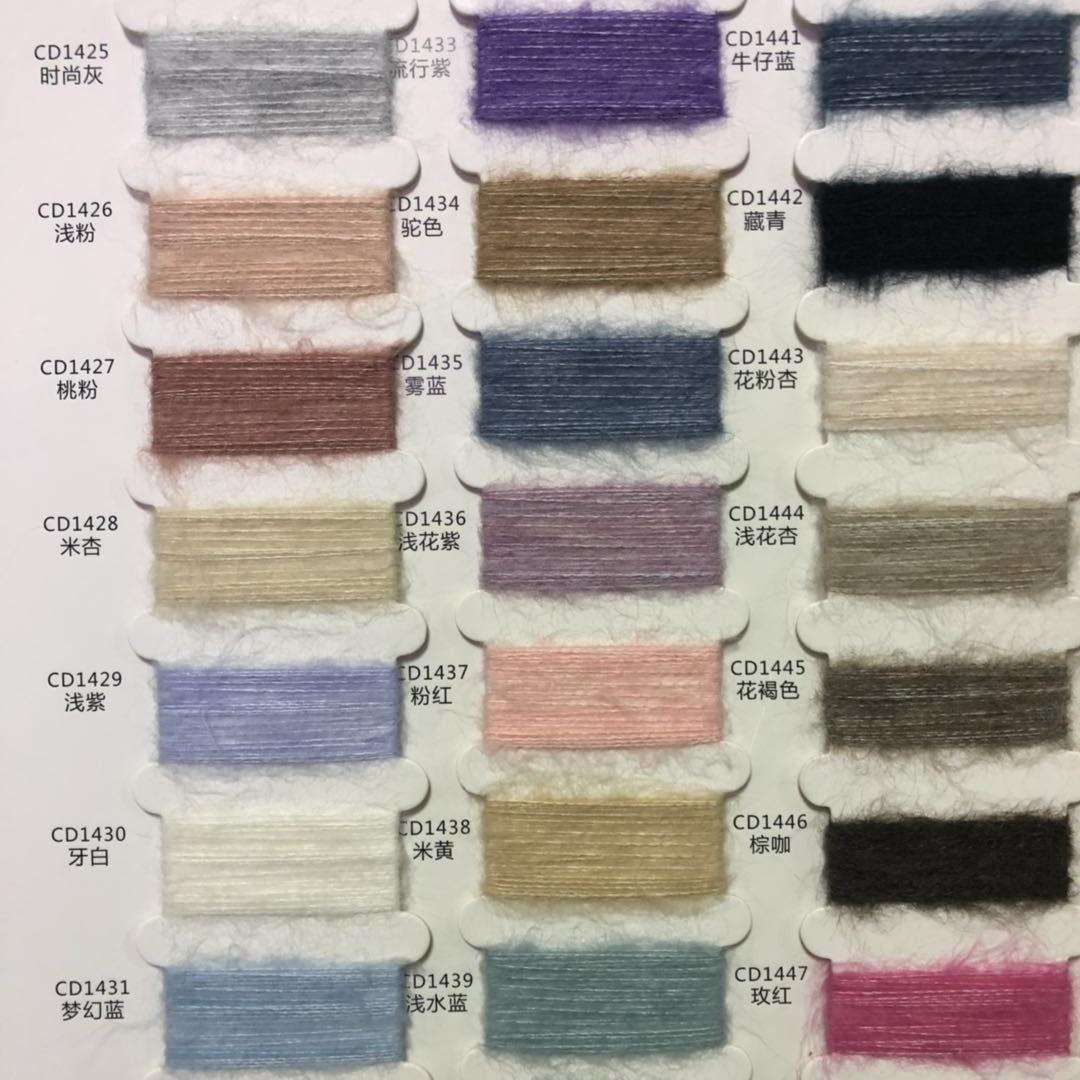 Picture of 14 super soft cow velvet yarn imitation cow velvet elastic cow velvet yarn fuzzing yarn mohair in stock supply
