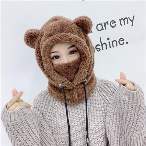 Electric Bike Riding Mask, Women's Winter Cold-Proof and Warm Hat, One-Piece Kidsren's Full Face, Neck Protection, Ear Protection, Wind Protection, Family