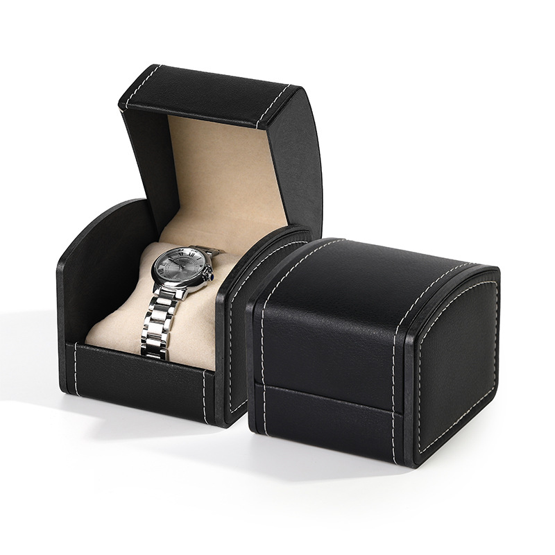Picture of High-grade arched flip watch box wholesale watch packaging box men PU bracelet watch storage box mechanical watch box