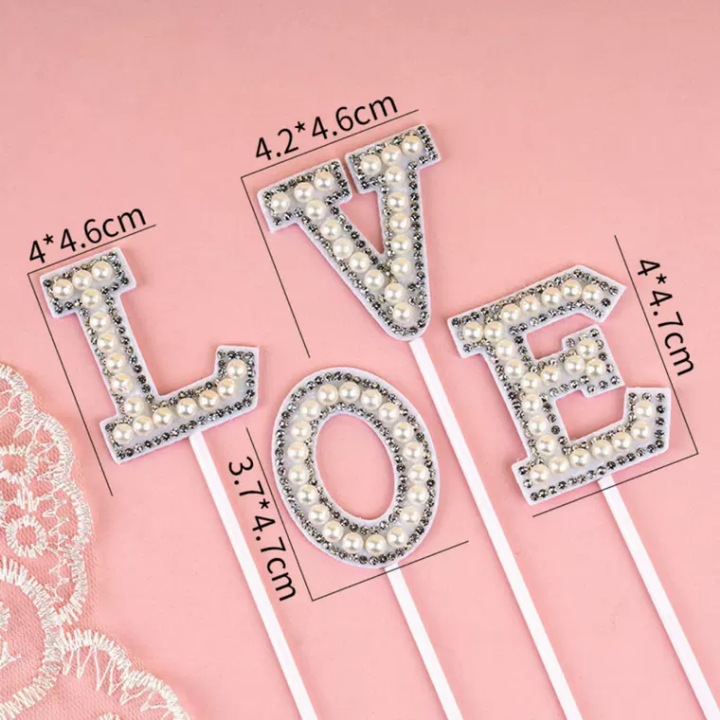 Picture of Silver Pearl MOM cake decoration card insertion Mother's Day birthday cake plug-in baking plug-in new