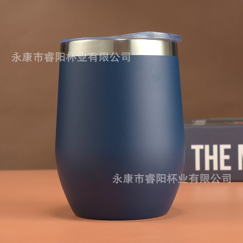Picture of Cross-border Amazon swig eggshell cup U-shaped egg cup 304 stainless steel double layer 12oz in stock handle red wine cup