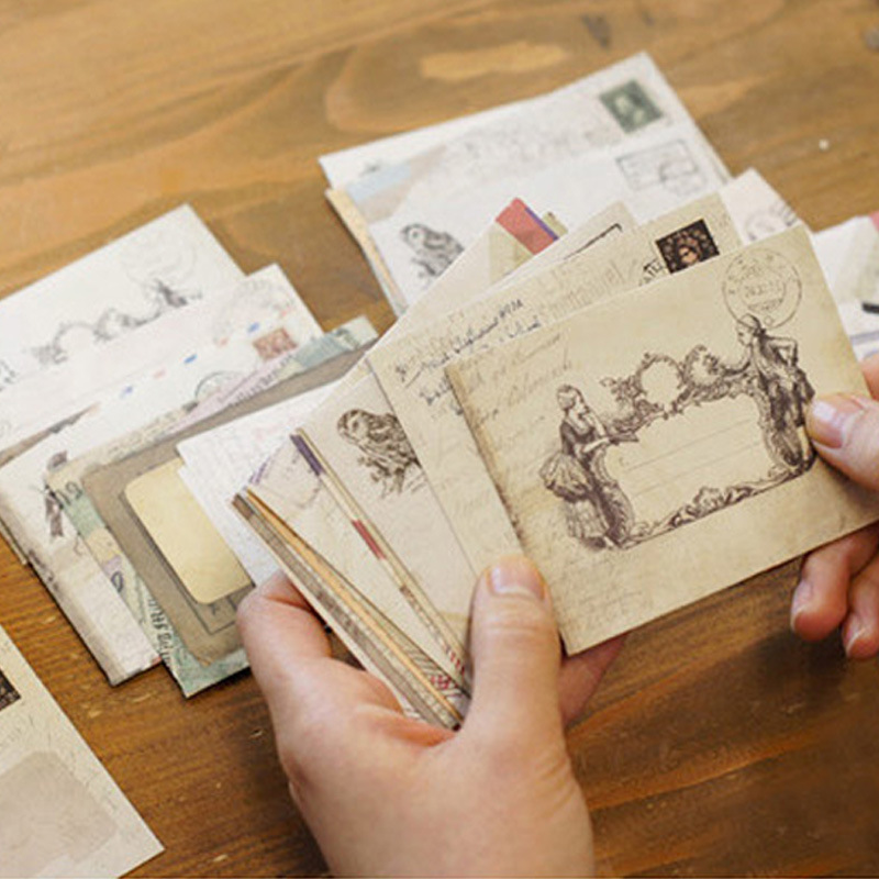 Creative retro style small envelope 12 pieces into OPP bag simple package