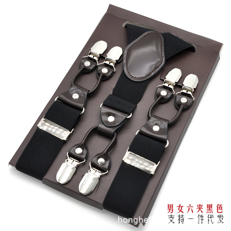 Picture of Cross-Border Supply Men's Suspenders Six-Clip Suspenders Elastic Adjustable Fat People Suspenders Men and Women Suspenders