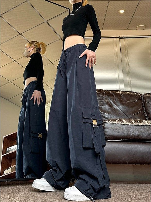 Picture of Maillard fashion tall and small parachute leg cargo pants women's loose straight niche design slacks