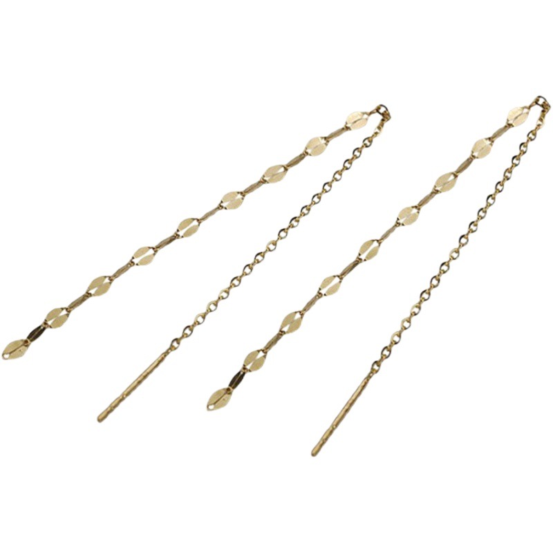 Picture of European and American earrings long tassel face slimming earrings female tassel High sense ear line female lip kiss sequins long earrings