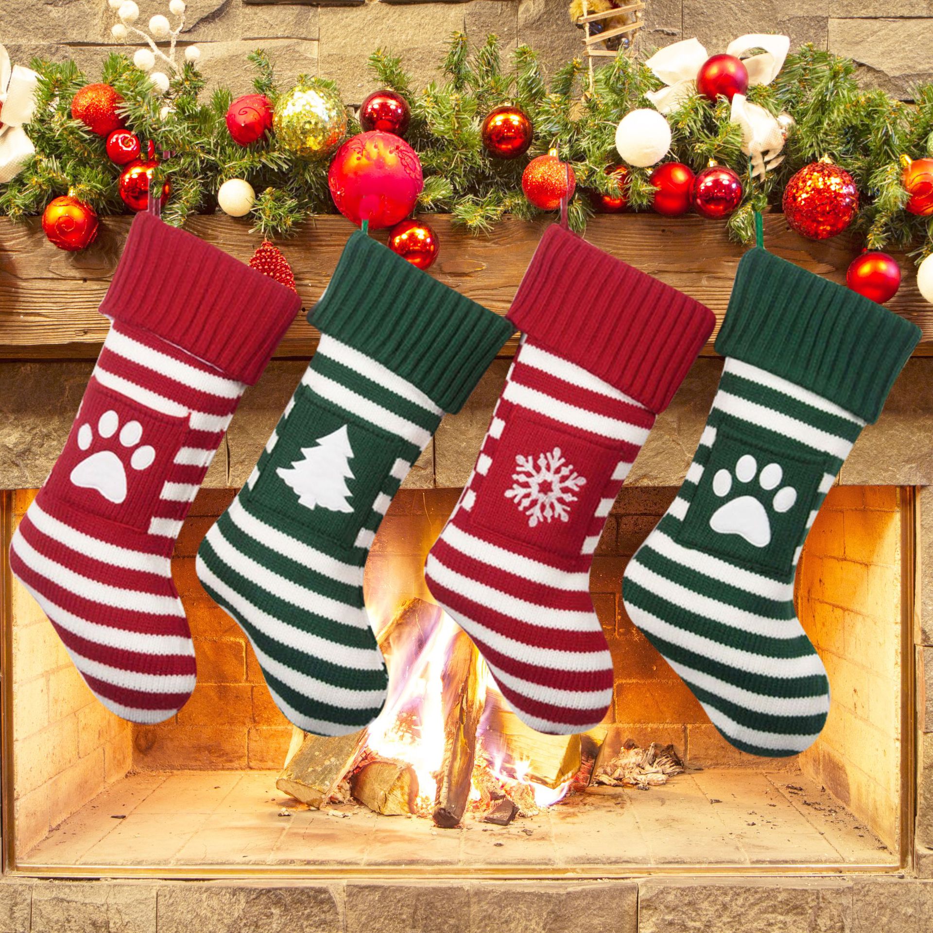 Cross-border Amazon new Christmas pet cat dog Christmas socks gift bag Christmas socks Christmas Gifts Wholesale
