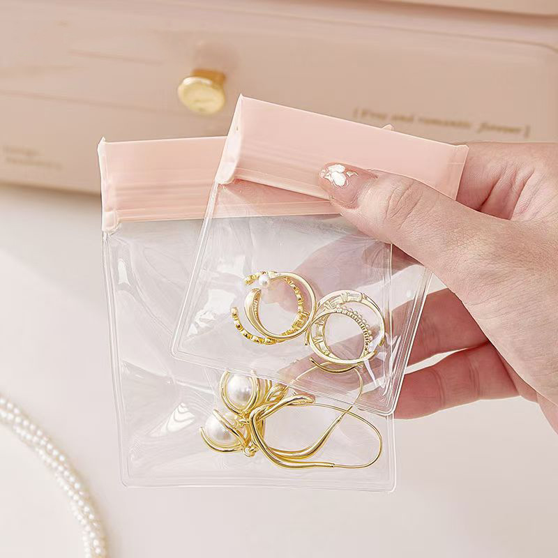 Eva Jewelry Ziplock Bag Thickeneded Anti-Oxidation Jewelry Pink Packaging Storage Bag Cultural Toy Bracelet Necklace Seal