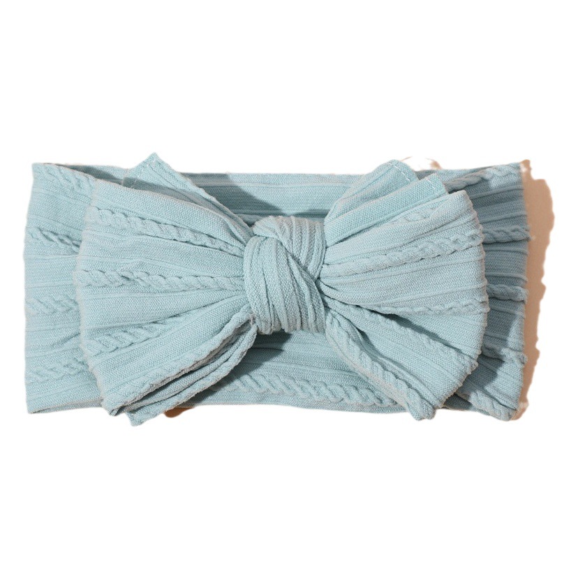 Cross-border European and American New Children's Headwear Double Bow Baby Hair Band Soft Nylon Baby Fontanelle Headband