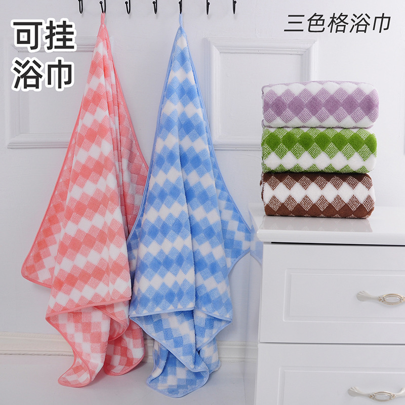 Wholesale coral fleece towel bath towel suit than cotton thickened beach towel blanket absorbent bath home class a