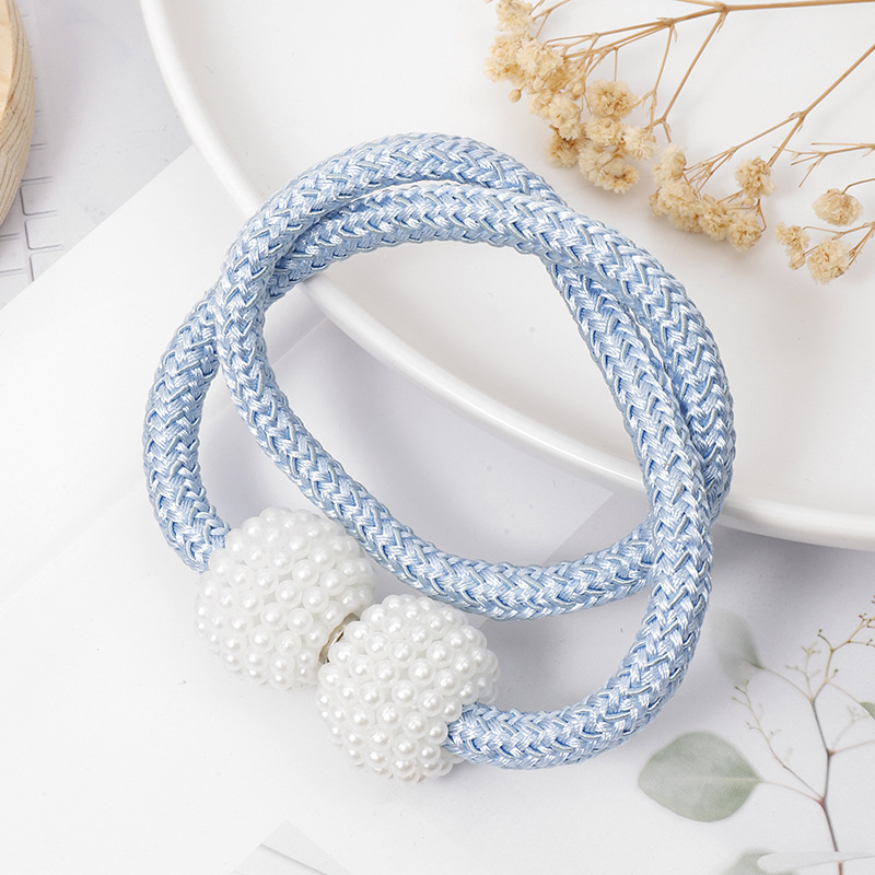 Picture of Curtain Straps Wholesale Small Pearl Magnetic Curtain Buckles Punch-Free Curtain Storage Binding Rope Drawstring Accessories