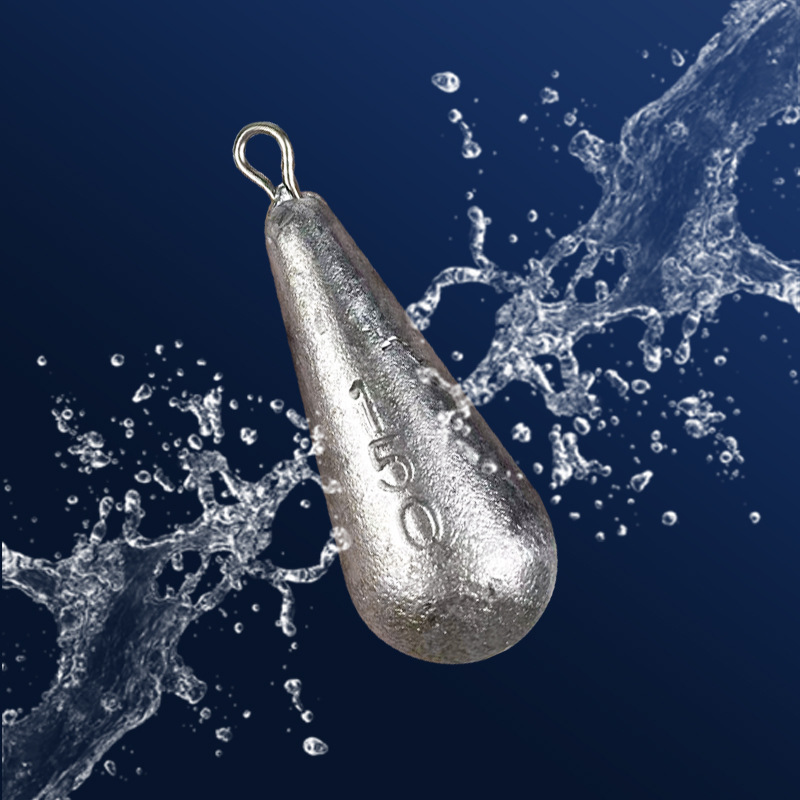 Picture of Fishing gear lead pendant water drop with ring lead pendant lead weight string hook foot gram lead pendant fishing lead pendant fishing gear accessories water drop lead pendant