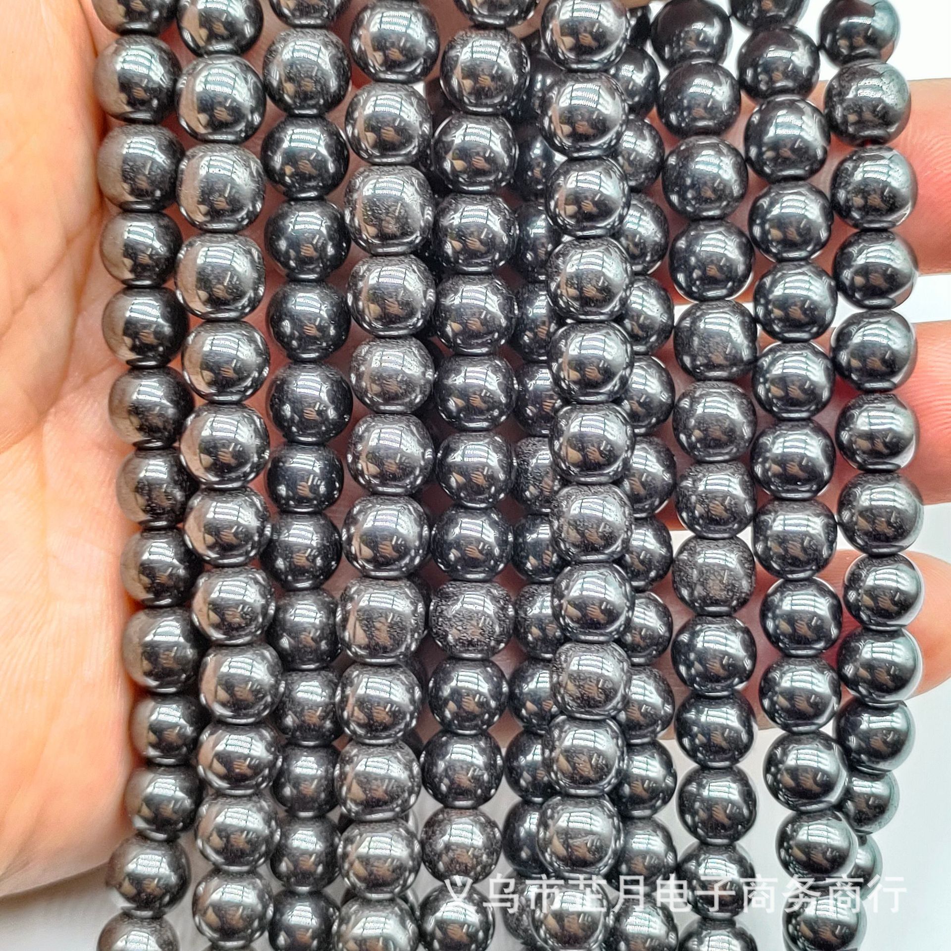 Picture of Zhiyue black gall stone loose beads jewelry accessories DIY beaded bracelet necklace iron ore with magnetic round beads hematite