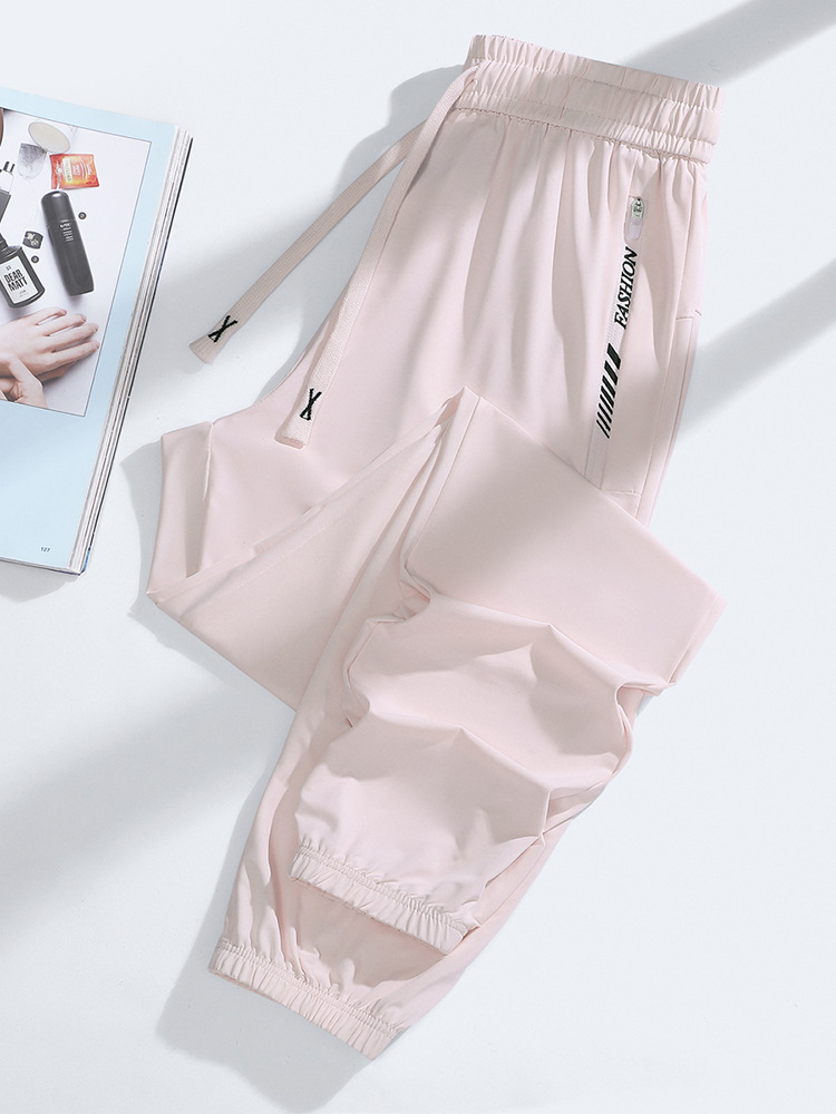 Summer Outdoor Ice Silk Sports Pants Women's Lightweight Breathable Loose Casual All-match Yoga Pants UPF50 Sun Protection Pants