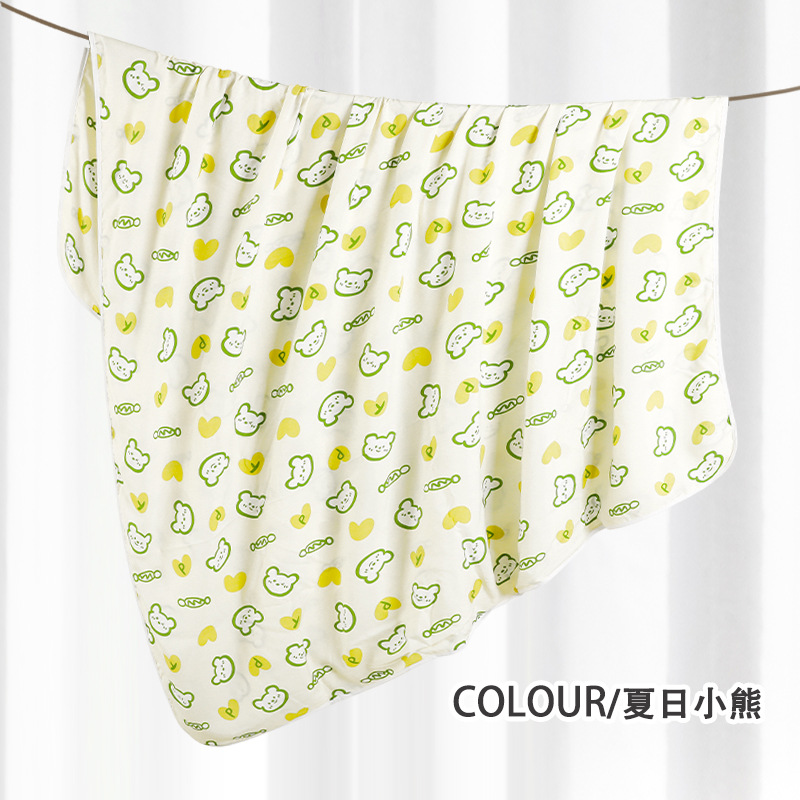 Picture of Summer Cotton Silk Artificial Cotton Double Layer Thin Quilt Cotton Silk Baby Blanket Baby Summer Household Sheds Children's Summer Cool Quilt
