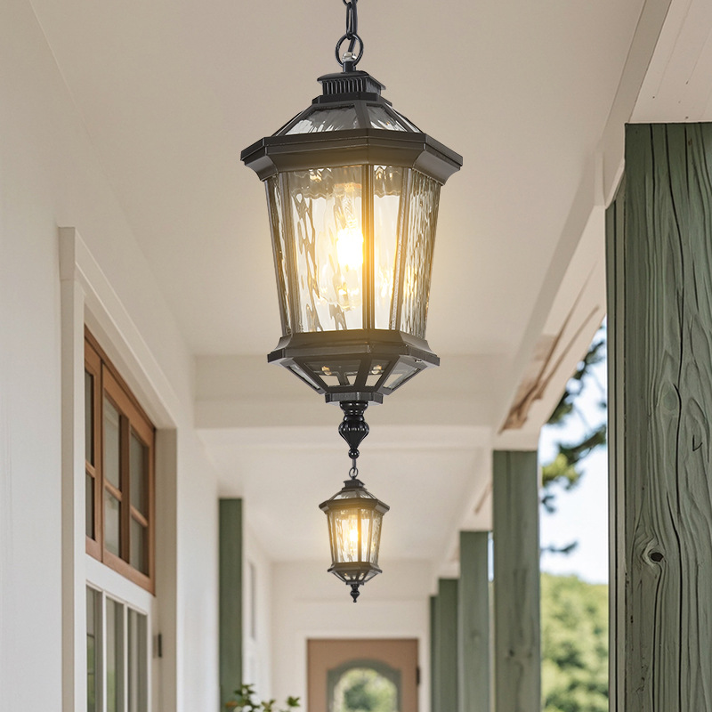 American Chandelier Outdoor Waterproof Antirust Courtyard Lamps Corridor Balcony Lamps Outdoor Villa Small Chandelier Garden