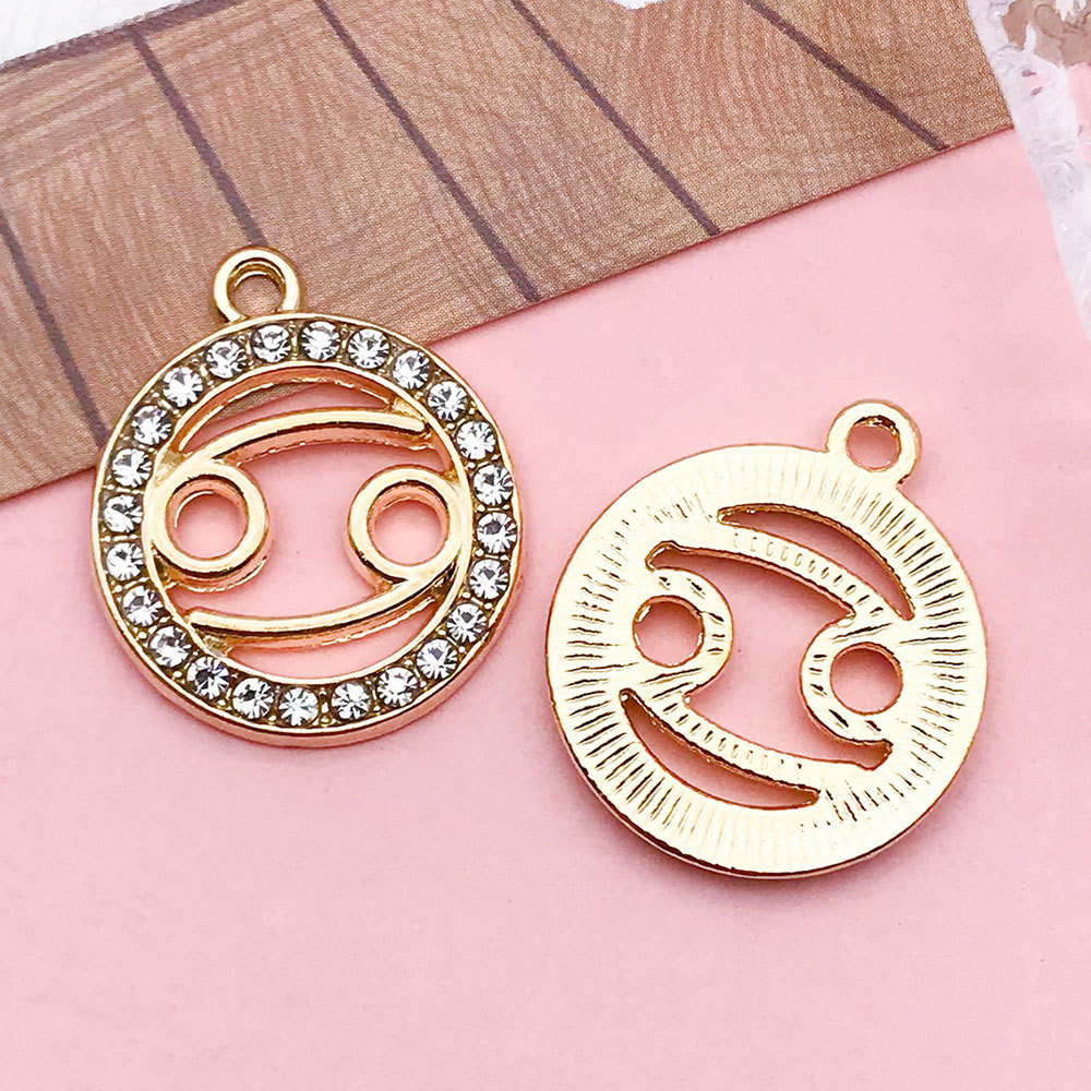 Picture of Twelve Zodiac Signs Cross-Border Zodiac Signs with Diamonds Alloy Accessories DIY Combination Necklace Earrings Pendant Pendant Accessories