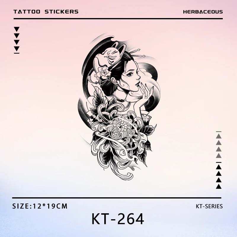 Picture of Geisha herbal juice non-reflective semi-permanent sexy tattoo stickers women's waterproof long-lasting leg arm artificial tattoo