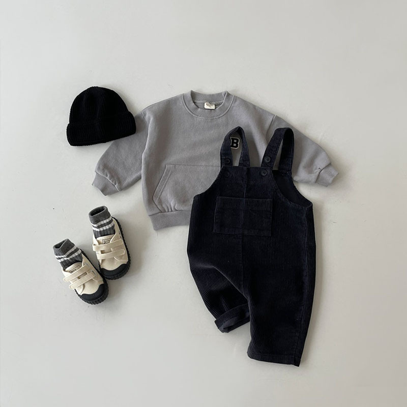 Picture of Children's Wear Infant and Toddler Korean-style Ins Spring and Autumn Unisex Infant and Toddler Multi-color Corduroy Korean-style Casual Strap Pants