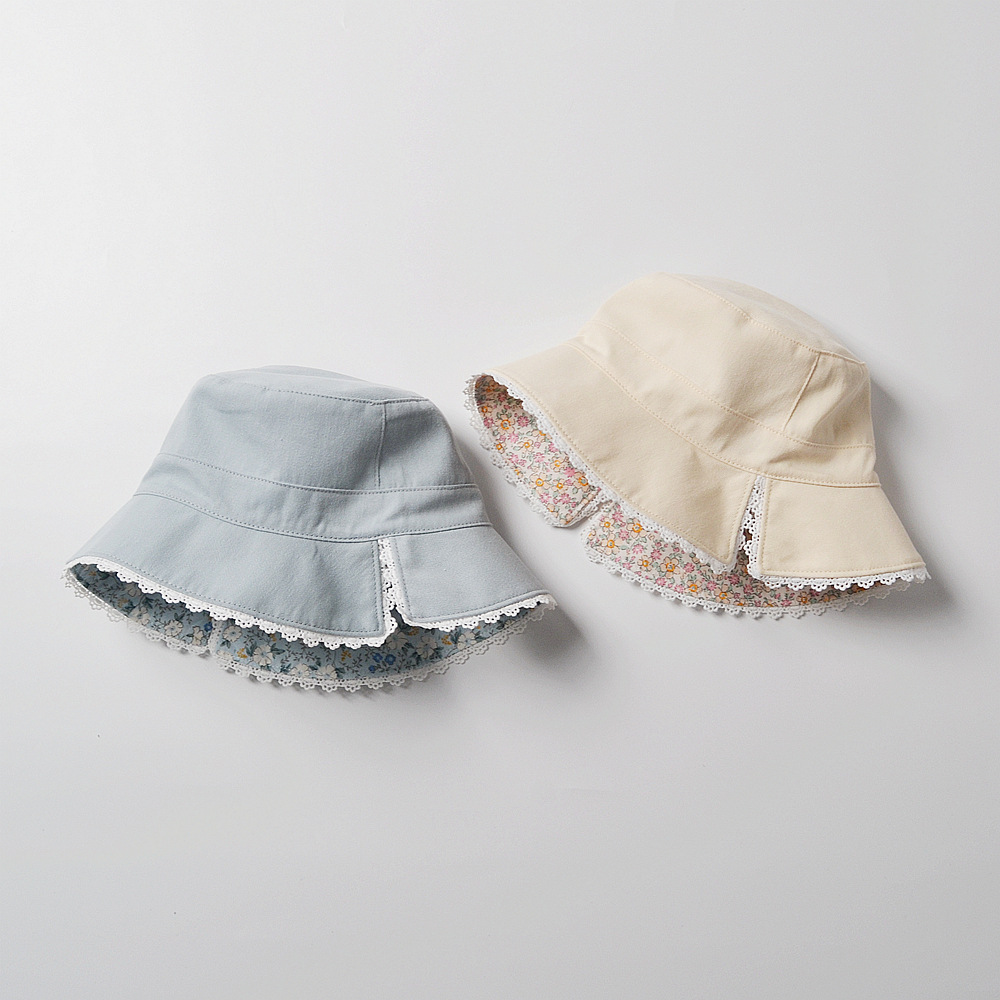 moinmlon Double-sided Wear Spring and Summer New Girls Sun Hat Lace Side Baby Sunshade Fisherman Hat Baby Hat