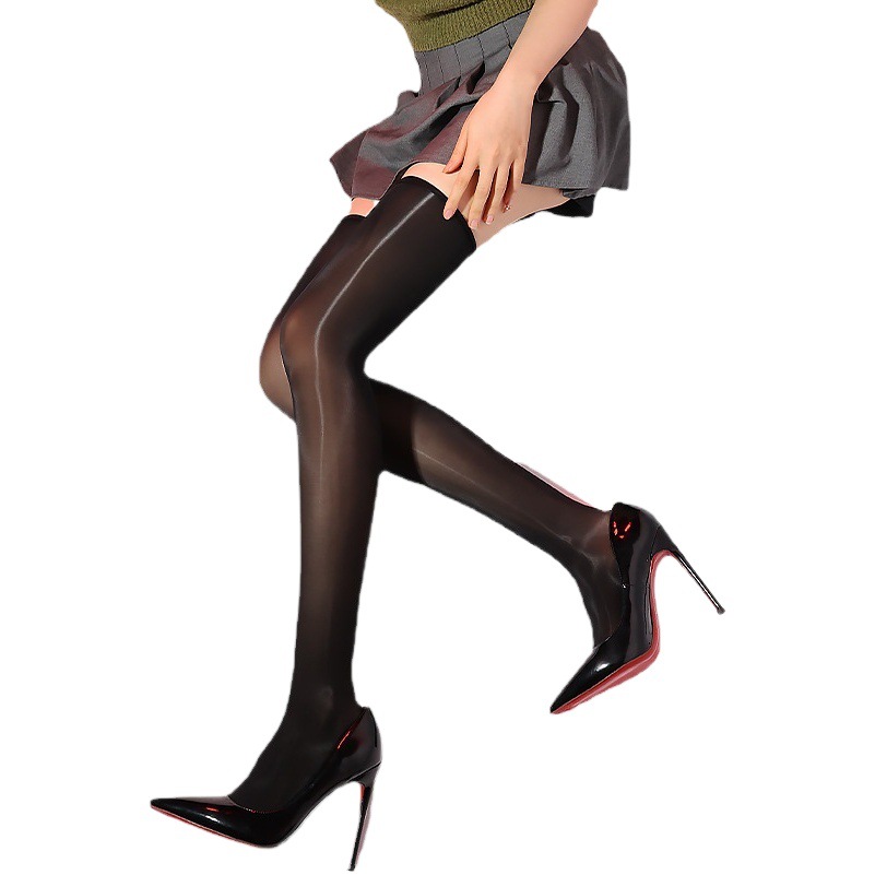 Oil bright endless stockings 8D ultra-thin knee-high stockings 912 needle delicate silky sexy pure thigh socks