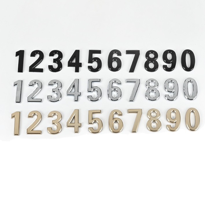 Picture of Wholesale In-Stock Abs Car Signs Self-Adhesive Number Door Plates Letter Signs Plastic Chrome-Plated Car Decoration