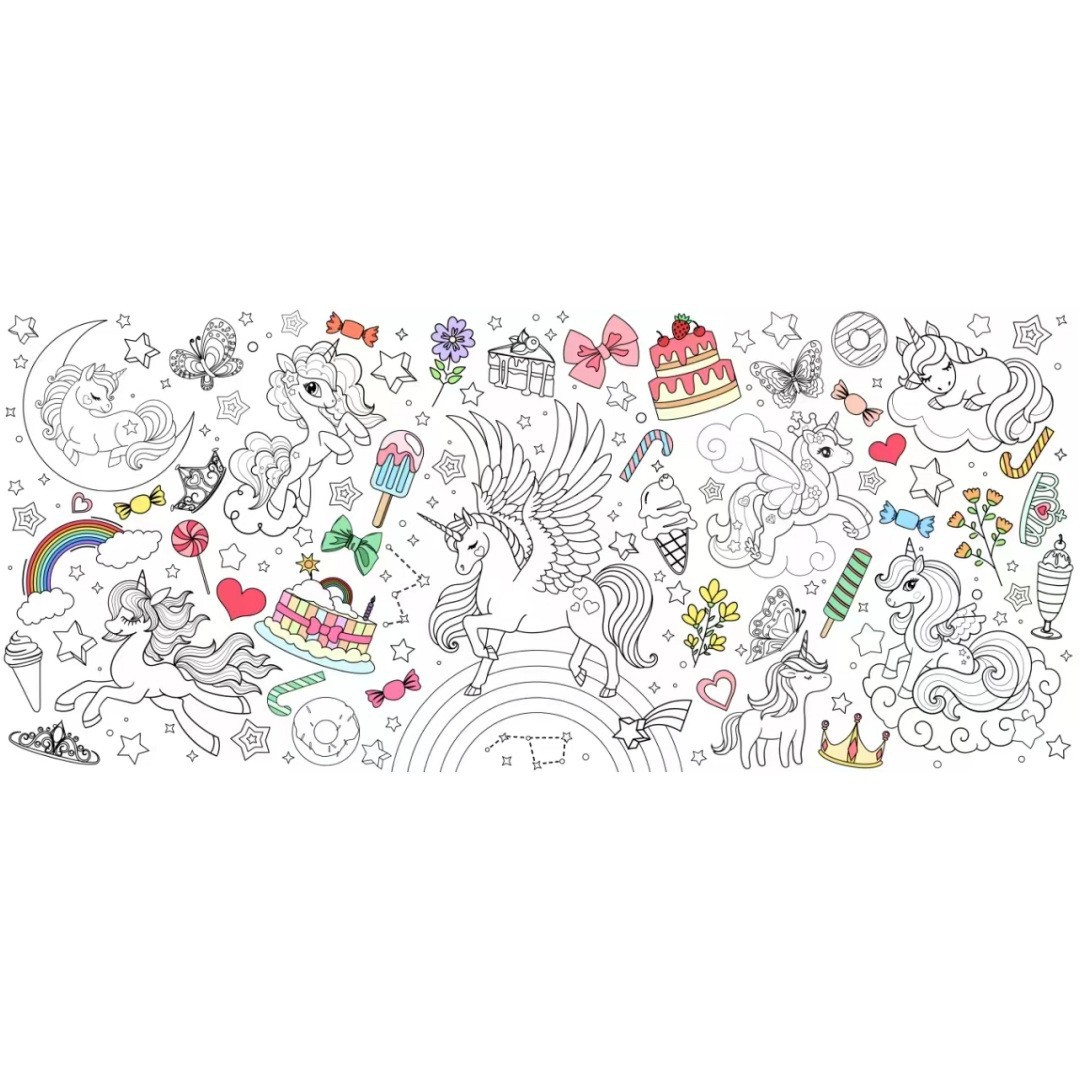 Picture of Paper Tablecloth Children's Coloring Graffiti Tablecloth Children's Painting Coloring Birthday Party Disposable Tablecloth Paper Tablecloth