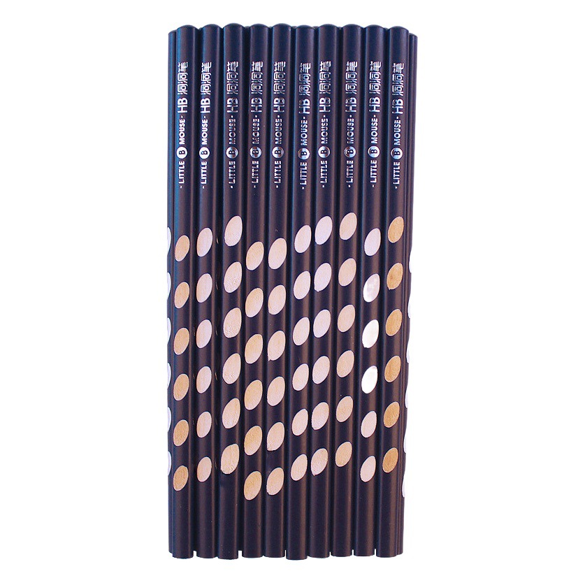 Hole pencil 2b sketch pencil hb painting triangle pencil primary school student correction grip student stationery wholesale