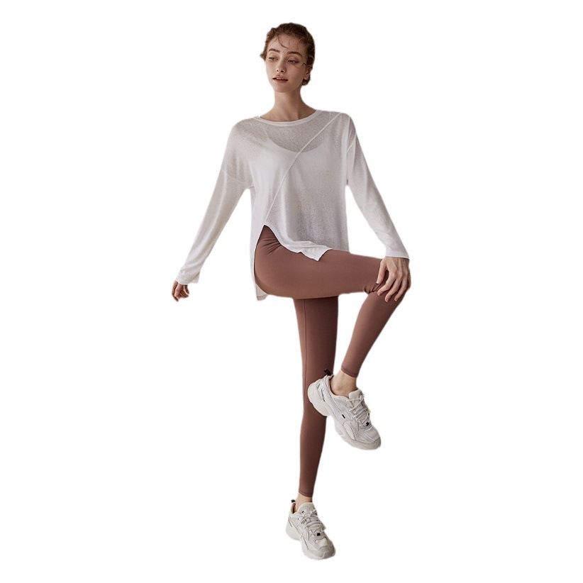 New Yoga Clothes Loose Breathable Slim Sports Top Women's Professional Running Fitness Training Pilates Long Sleeve Autumn