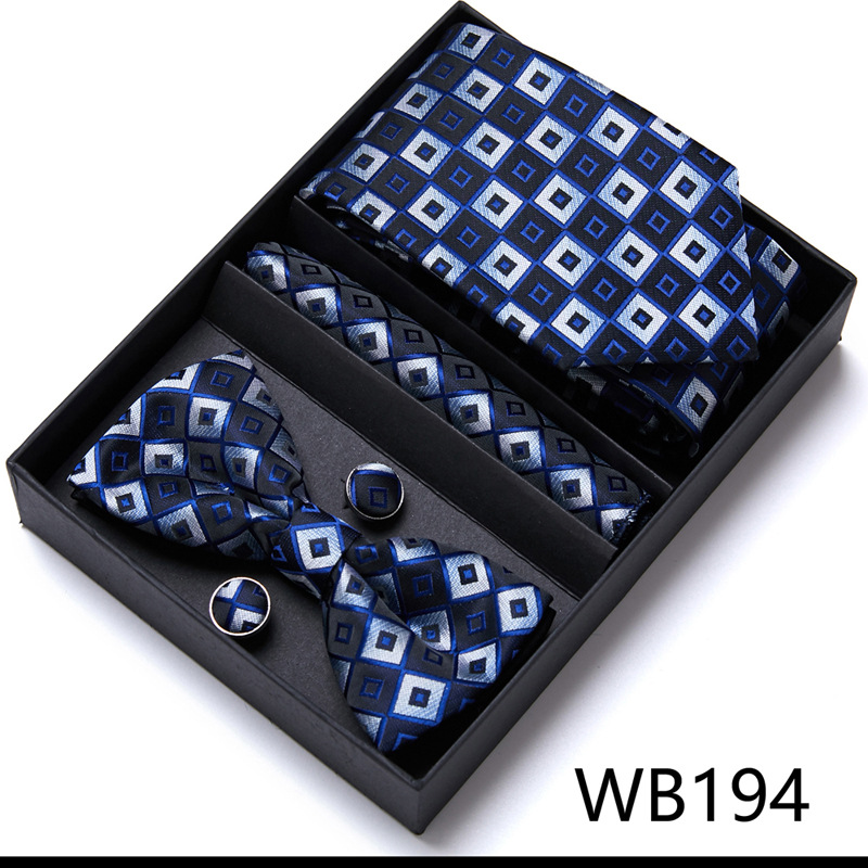 Picture of Men's tie bow tie set gift box 6 sets group tie business formal wedding tie manufacturers wholesale