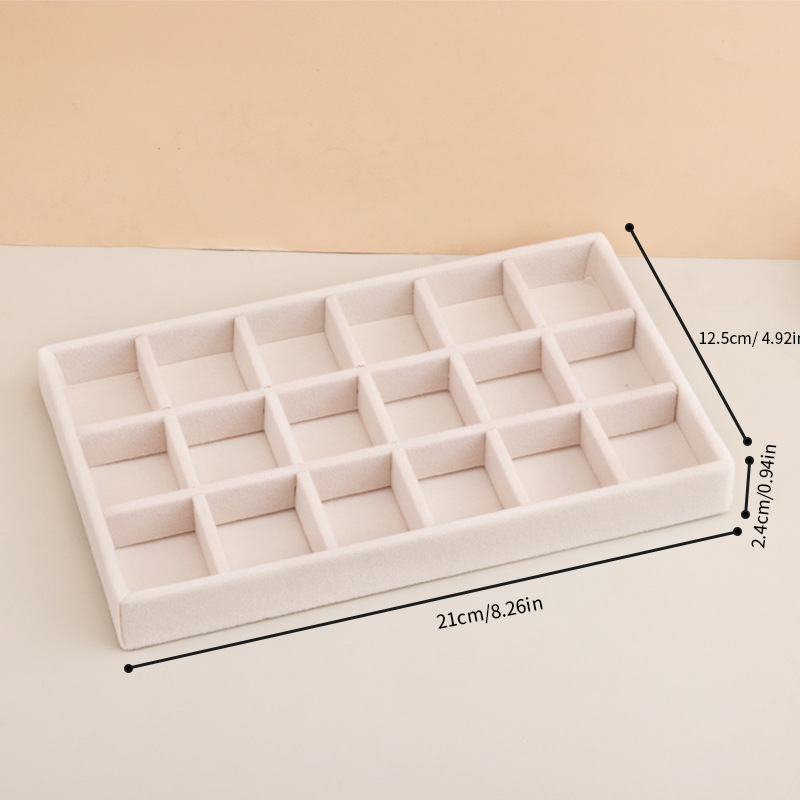 Picture of Cross-border in stock Flannel Jewelry Plate small size Beige Drawer Storage Jewelry Plate Home Display Storage Box