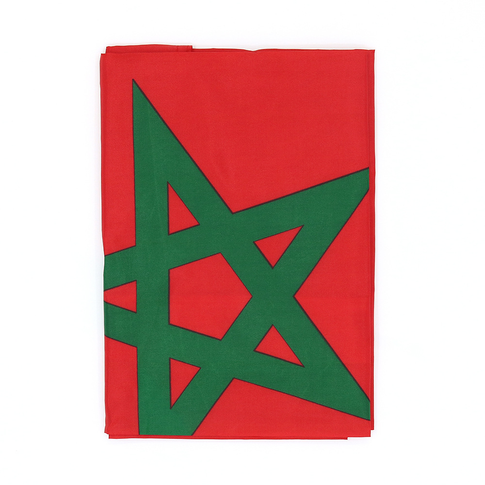Picture of Supply of 3*5ft World Cup 32 Teams Morocco Flag Flagpole Number 4 Polyester Flag Manufacturer World Cup Hot Spot