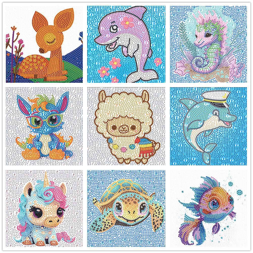 5d Diamond painting children's cartoon full diamond crystal round diamond diy diamond embroidery size diamond 18x18