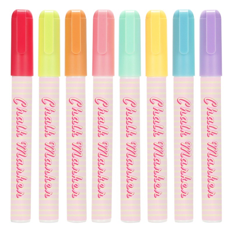 Picture of Somachi Erasable Pen Macaron 8-Color Liquid Chalk Set Kidsren's Graffiti Erasable Blackboard Advertising Marker Pen