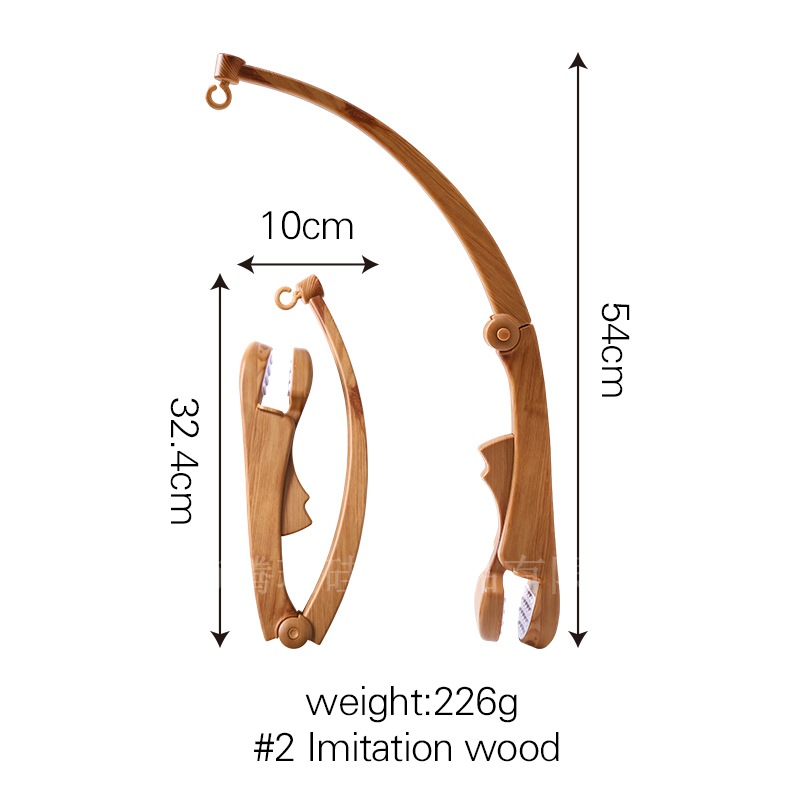Picture of Amazon Wooden Baby Bed Bell Bracket Rotatable Baby Comforting Bracket Floor Hanging Wooden Bed Bell Toy